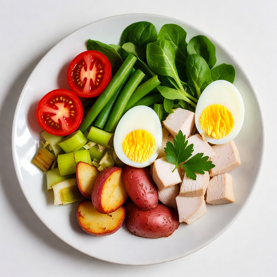 Healthy Chicken Veggie Salad Plate Healthy Chicken Veggie Salad Plate