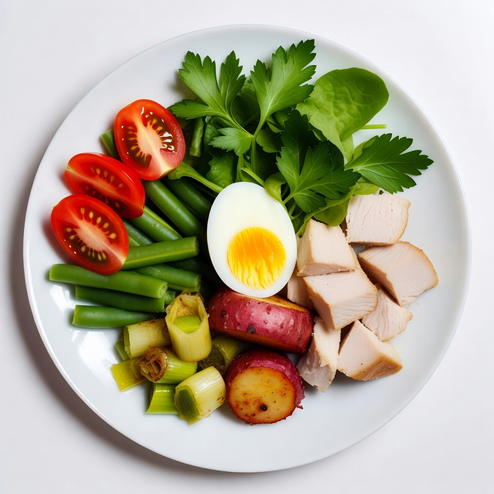 Healthy Chicken Veggie Salad Plate Healthy Chicken Veggie Salad Plate