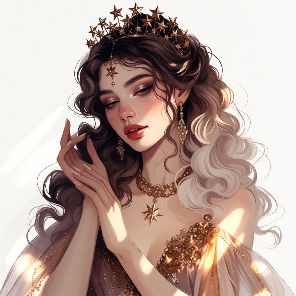 Beautiful woman with golden crown Beautiful woman with golden crown