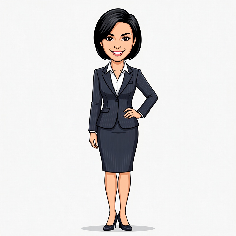 Asian woman in business suit illustration Asian woman in business suit illustration