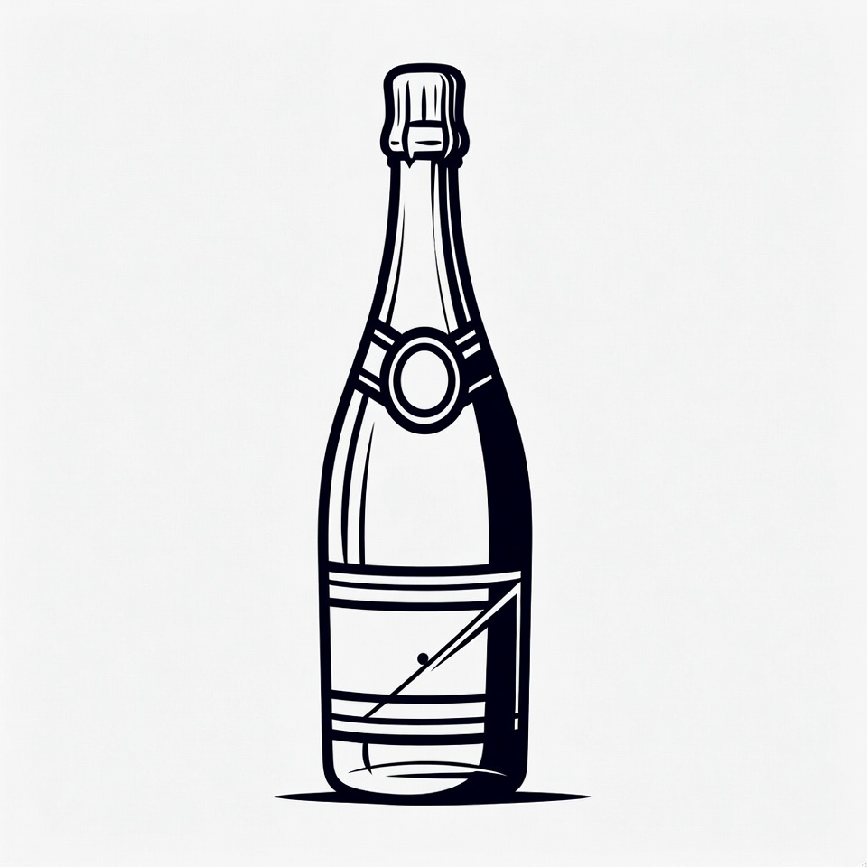 Champagne Bottle Illustration Champagne Bottle Illustration