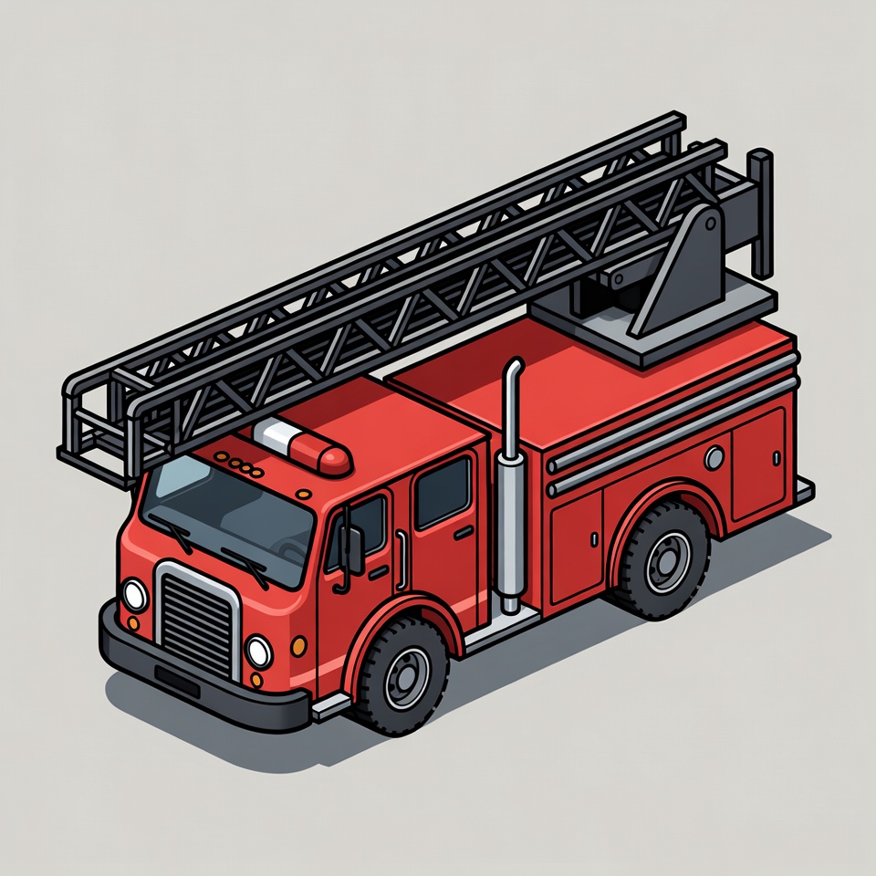 Red Fire Truck with Ladder Red Fire Truck with Ladder