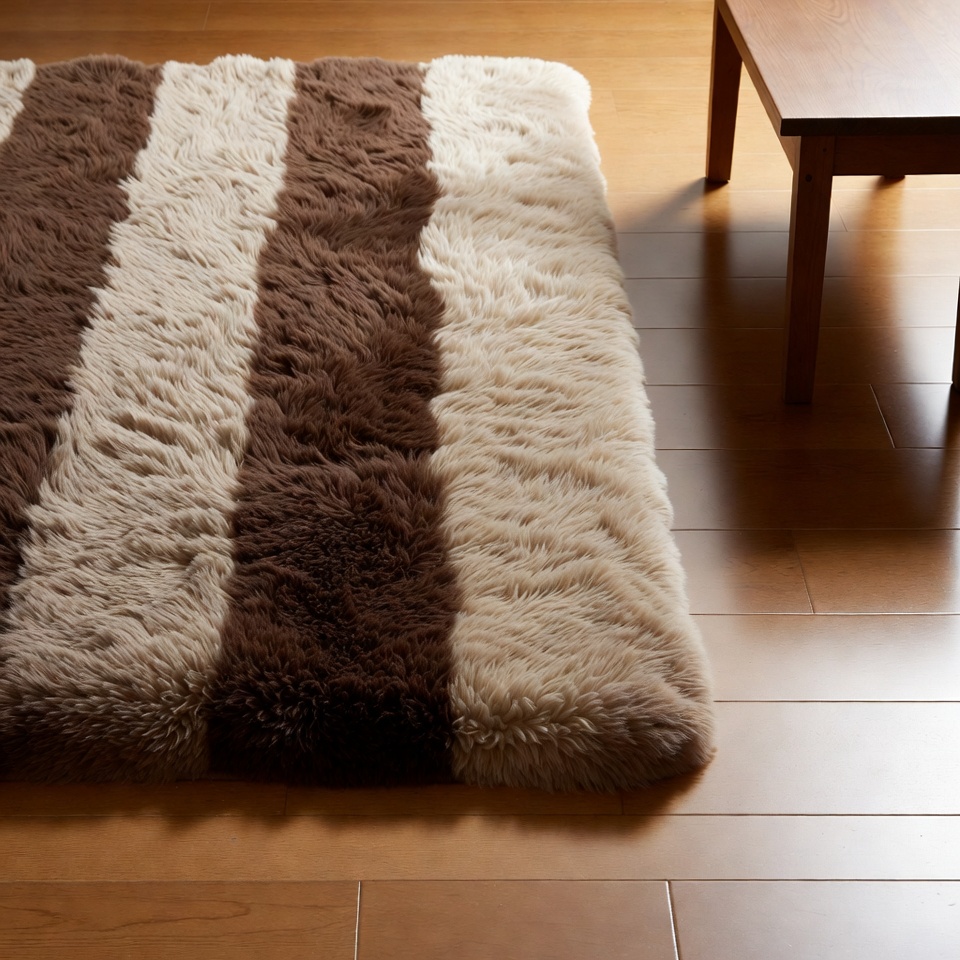 Striped Brown White Fur Rug Striped Brown White Fur Rug