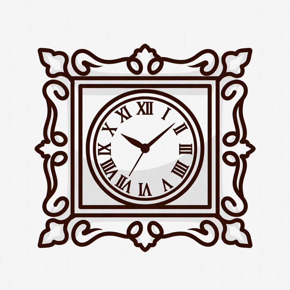 Ornate Clock with Roman Numerals Ornate Clock with Roman Numerals