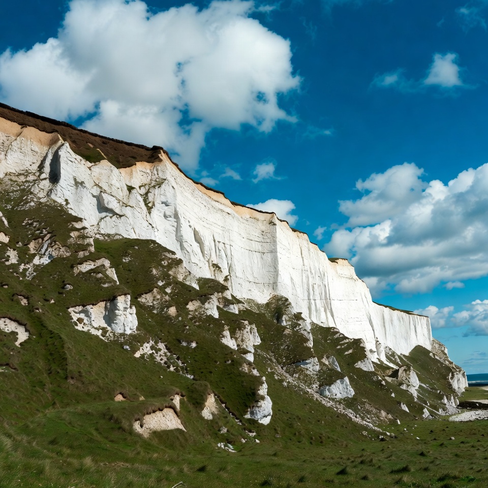 White Cliffs with Green Grass White Cliffs with Green Grass