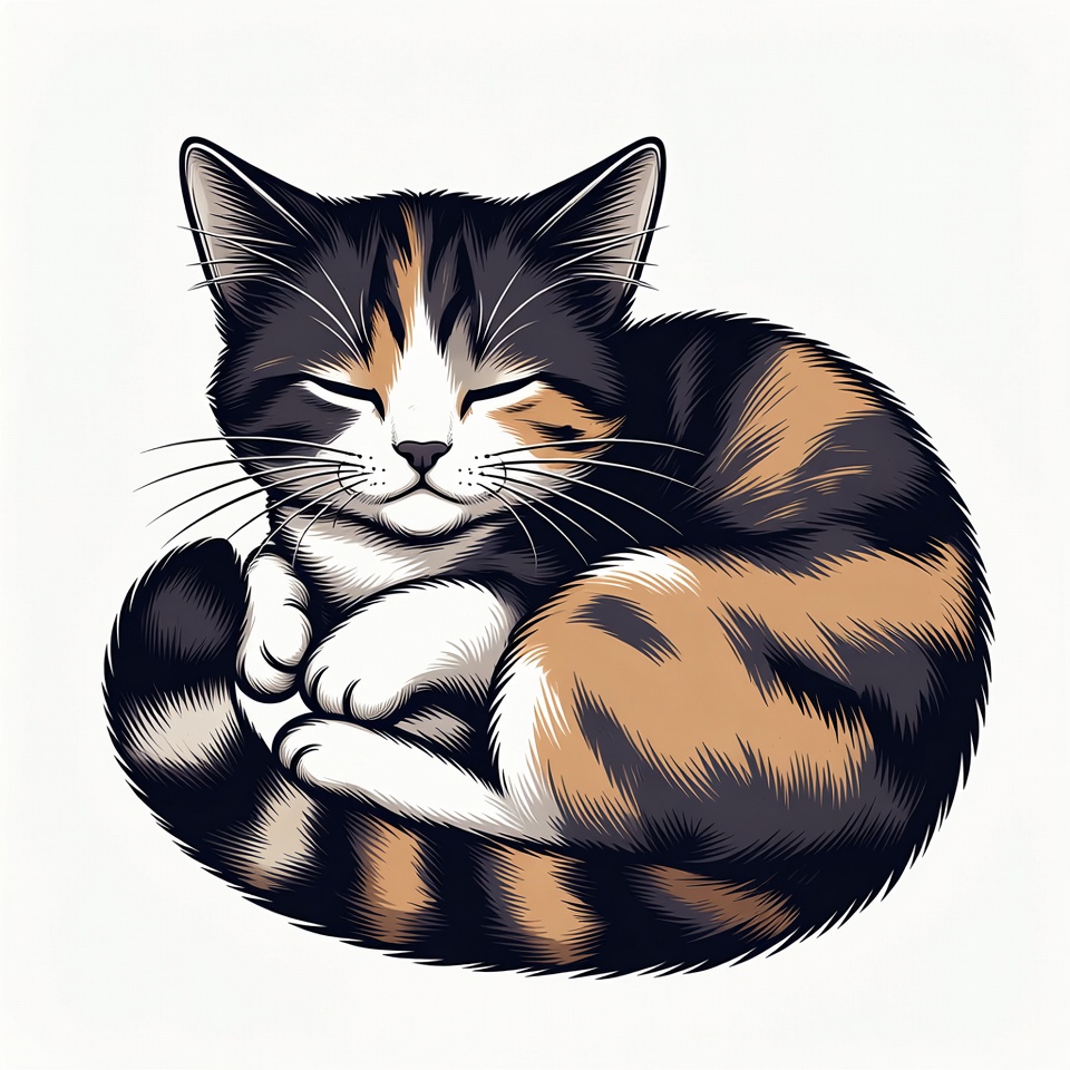 Cute sleeping calico kitten Cute sleeping calico kitten