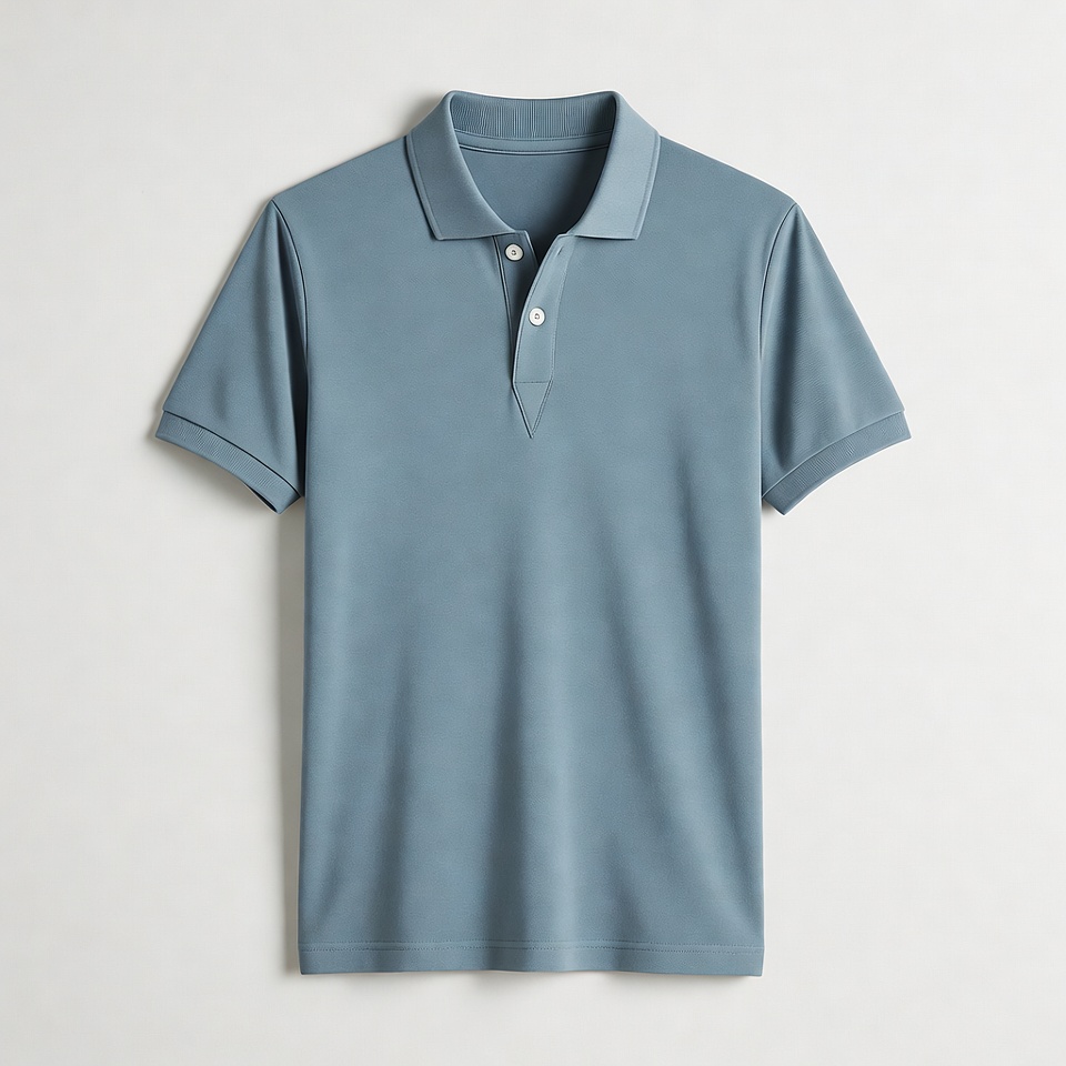 Blue Polo Shirt Front View Blue Polo Shirt Front View