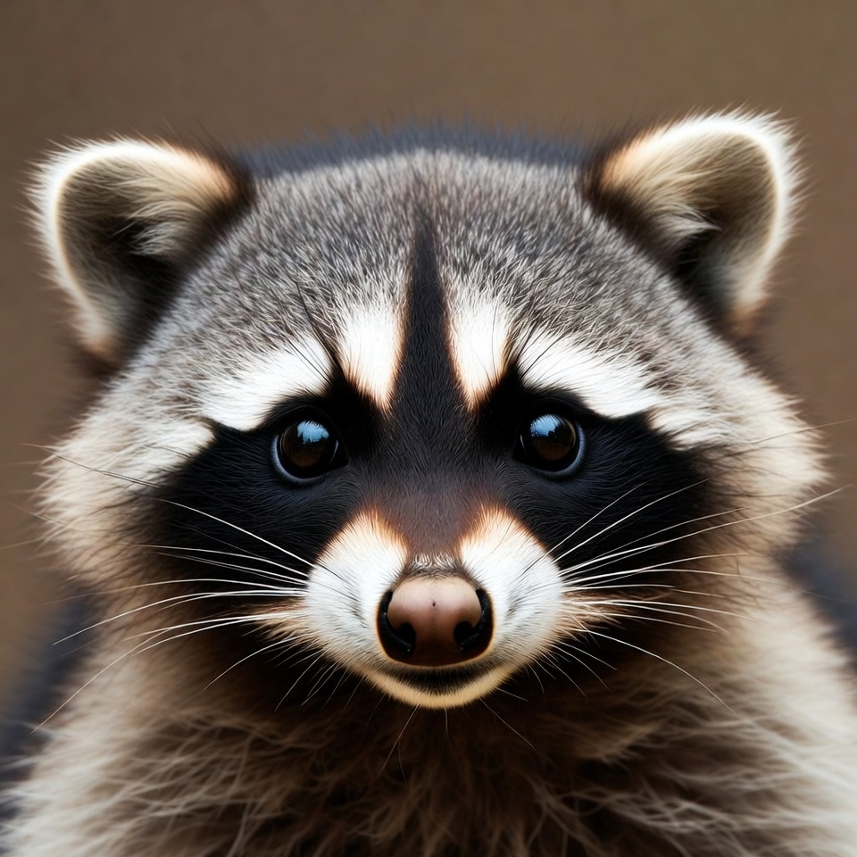 Close-up of cute raccoon face Close-up of cute raccoon face