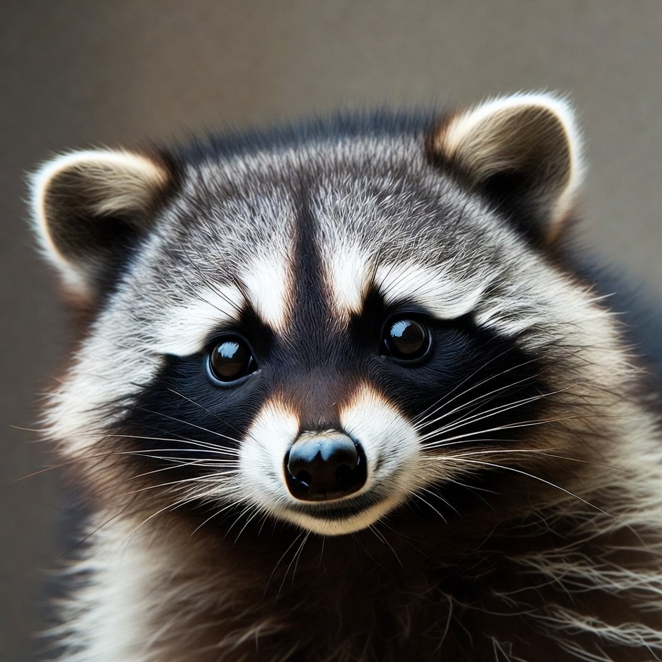 Close-up of cute raccoon face Close-up of cute raccoon face