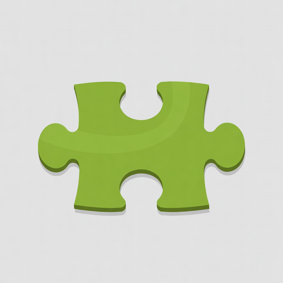 Green puzzle piece illustration Green puzzle piece illustration