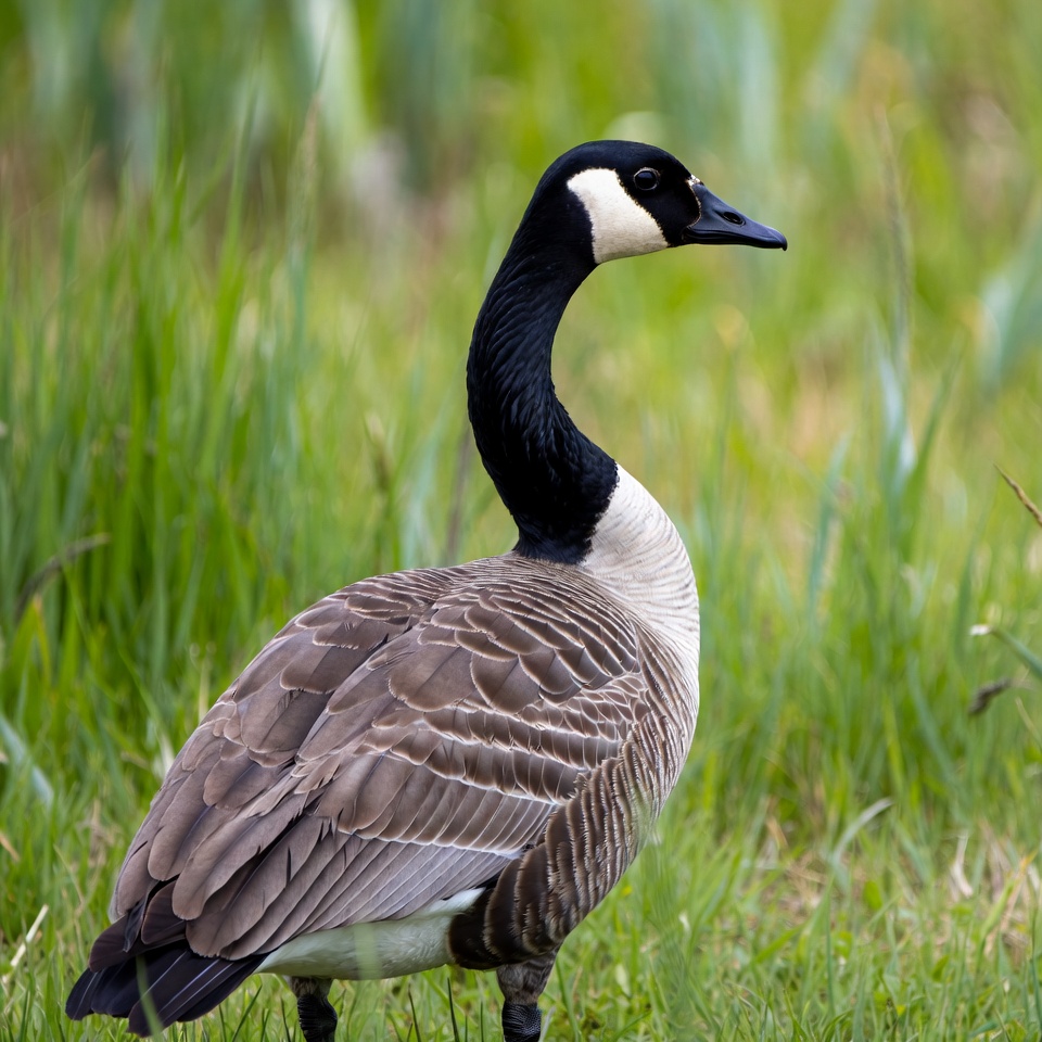 Canada Goose Standing in Green Reeds Canada Goose Standing in Green Reeds