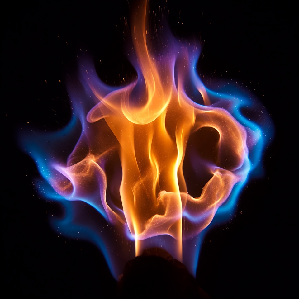 Vibrant orange blue flames Vibrant orange blue flames