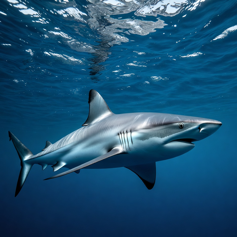Blacktip shark swimming underwater Blacktip shark swimming underwater