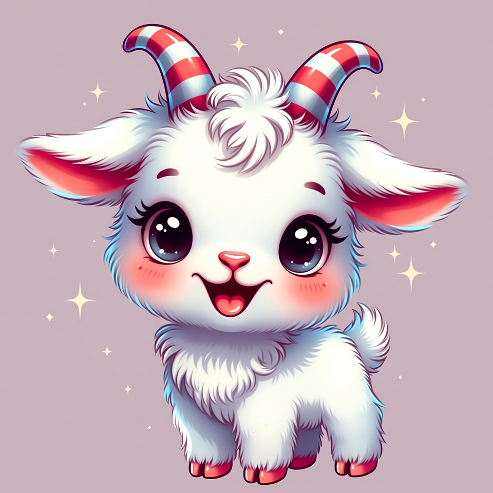 Cute cartoon baby goat Cute cartoon baby goat