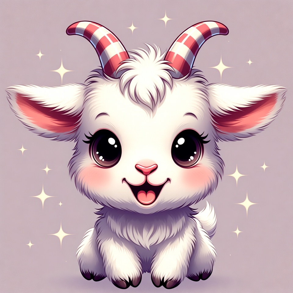 Cute white baby goat illustration Cute white baby goat illustration