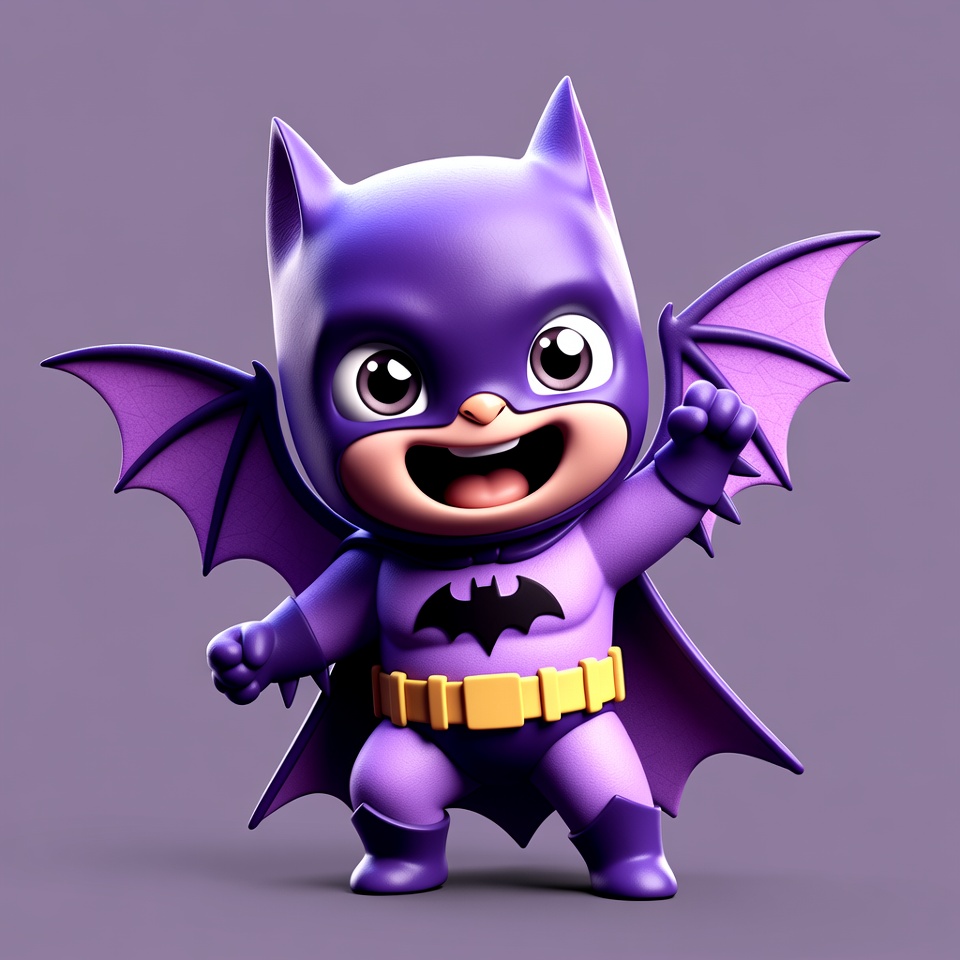 Cute Purple Baby Batman Illustration Cute Purple Baby Batman Illustration