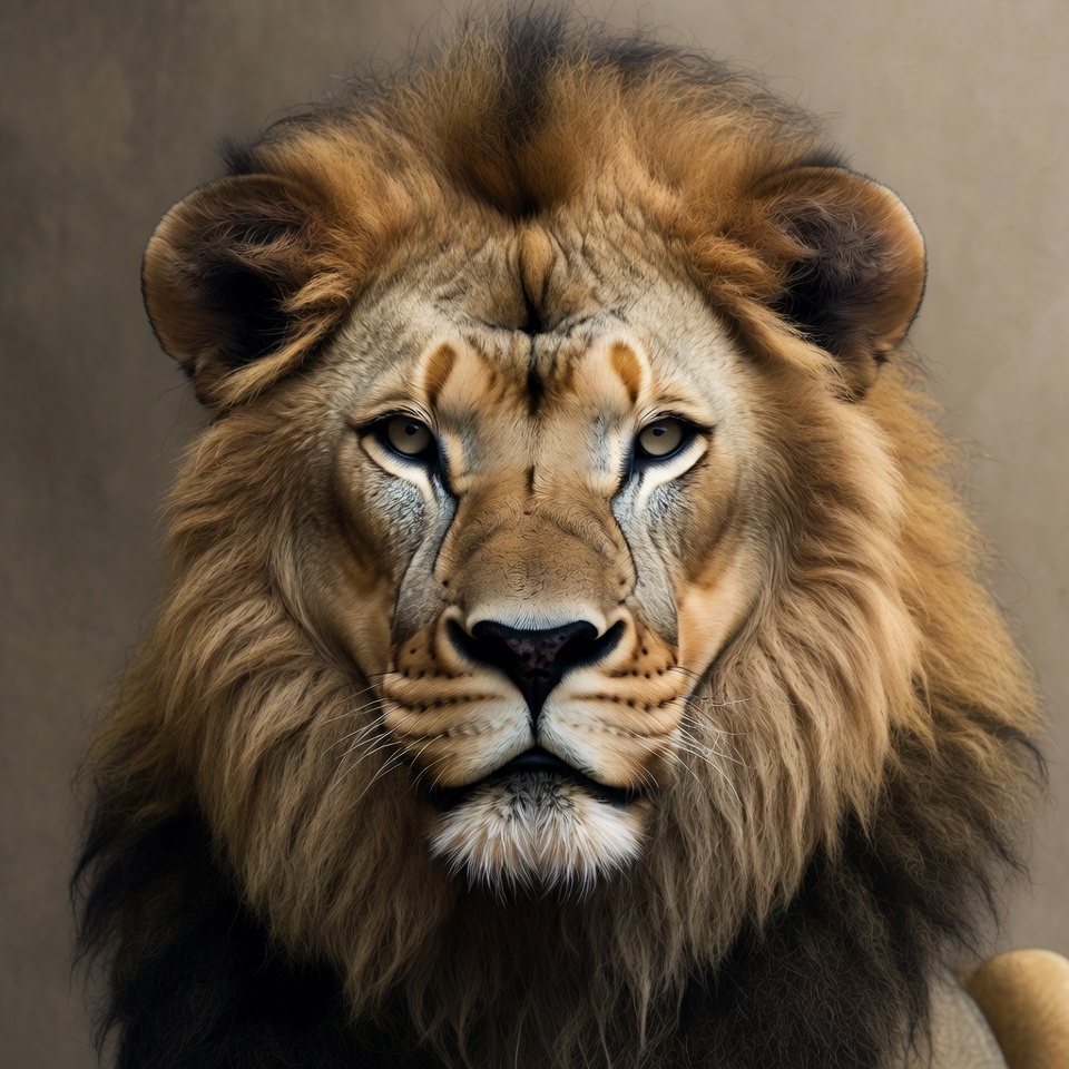 Close-up lion face portrait Close-up lion face portrait