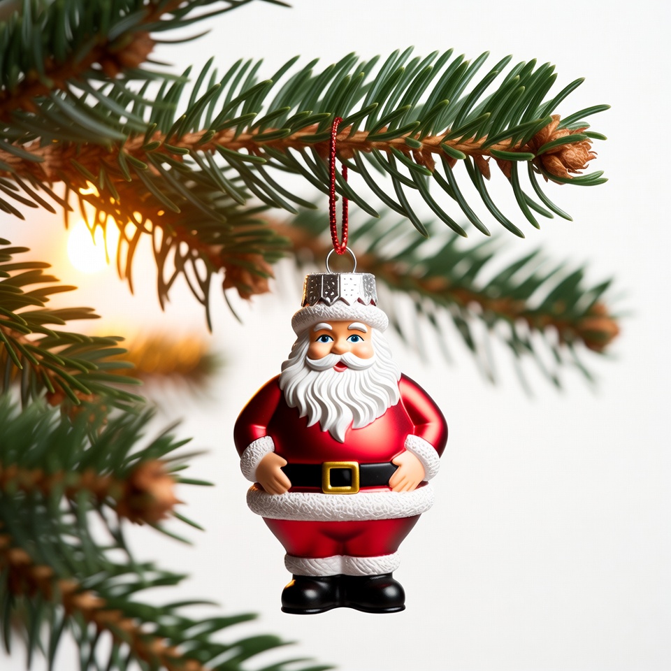 Santa Claus Ornament on Christmas Tree Santa Claus Ornament on Christmas Tree