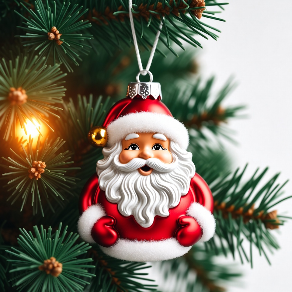 Santa Claus ornament on Christmas tree Santa Claus ornament on Christmas tree