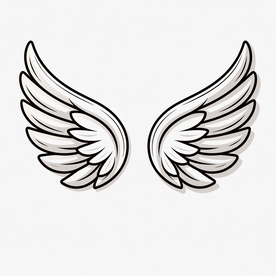 White Angel Wings Illustration White Angel Wings Illustration