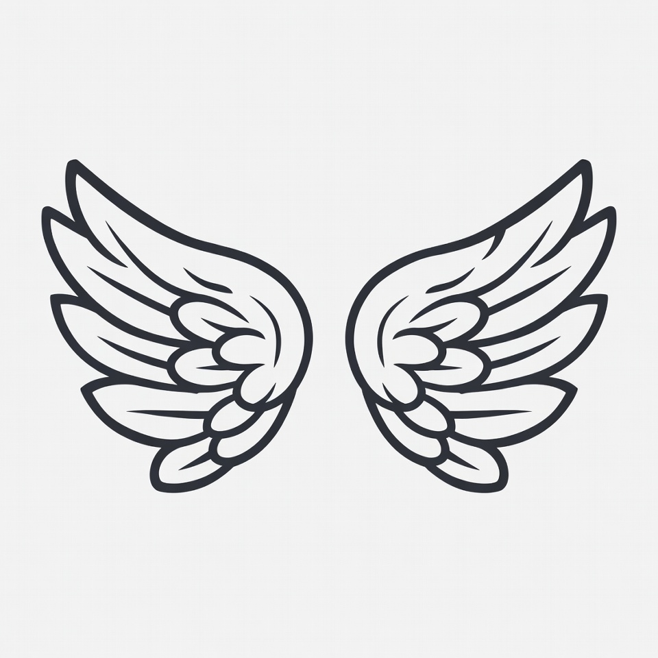 Angel Wings Outline Illustration Angel Wings Outline Illustration