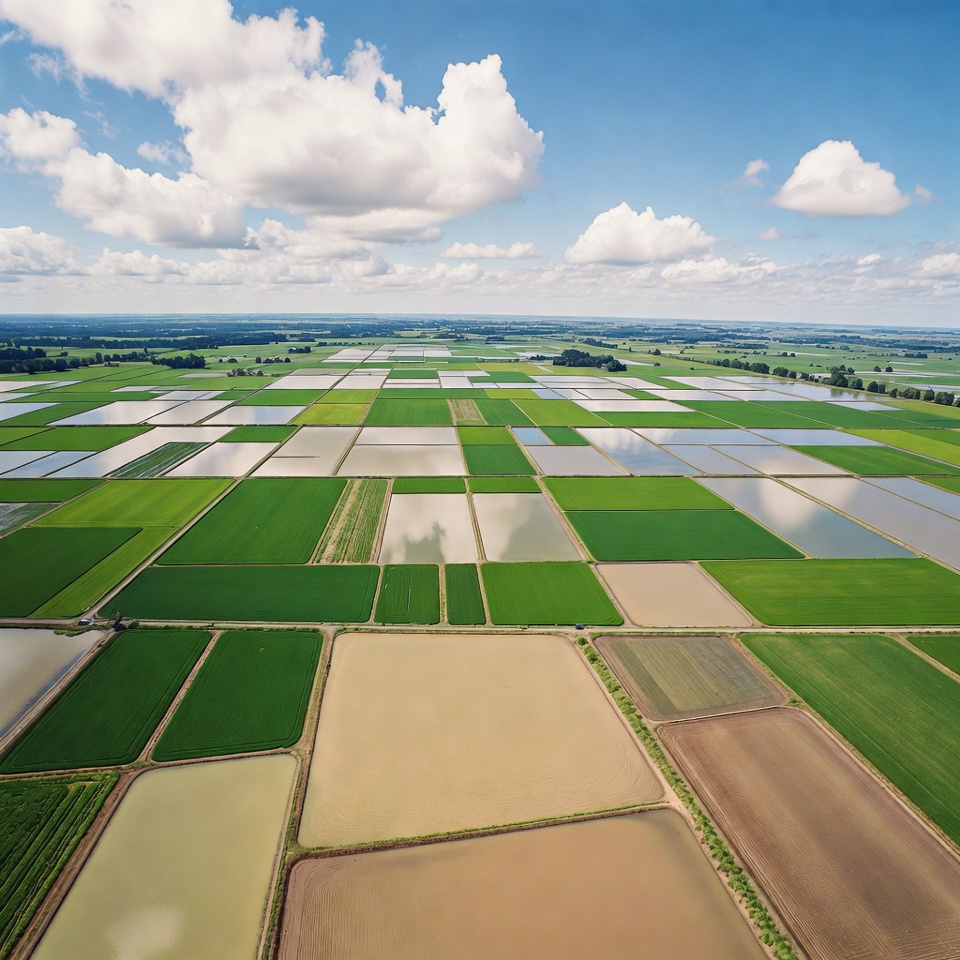 Aerial View of Rice Paddy Fields Aerial View of Rice Paddy Fields