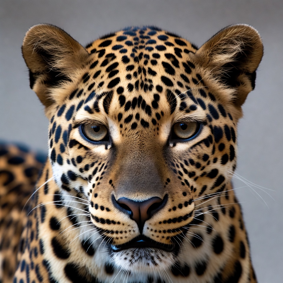 Close-up leopard face Close-up leopard face
