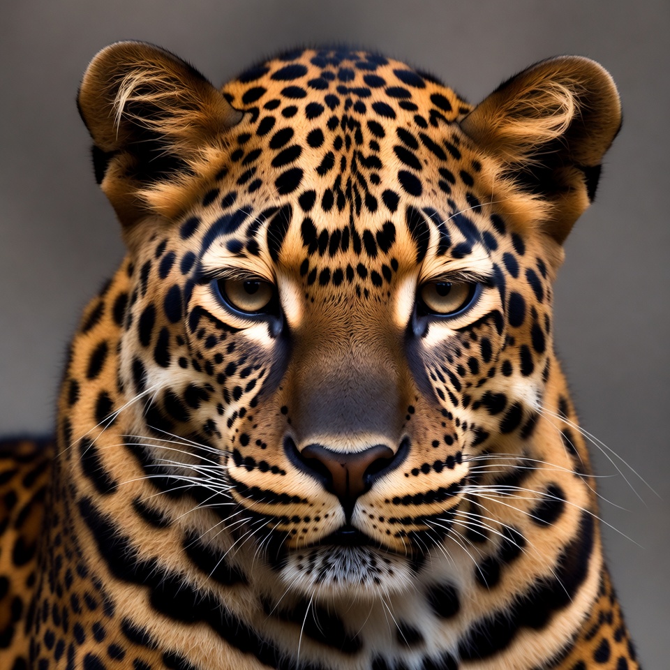 Close-up leopard face Close-up leopard face