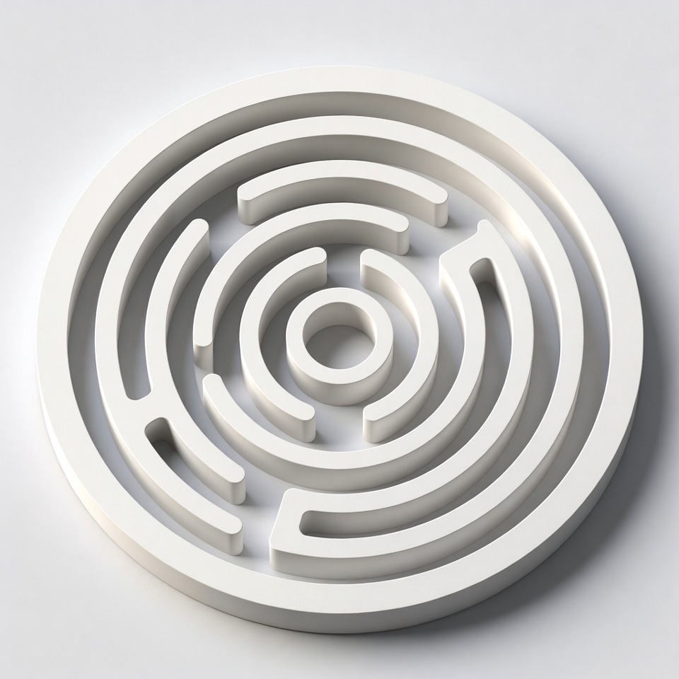 Circular White 3D Maze Circular White 3D Maze