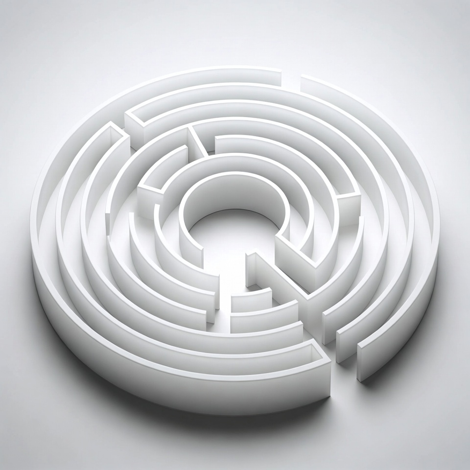 White Circular 3D Maze White Circular 3D Maze