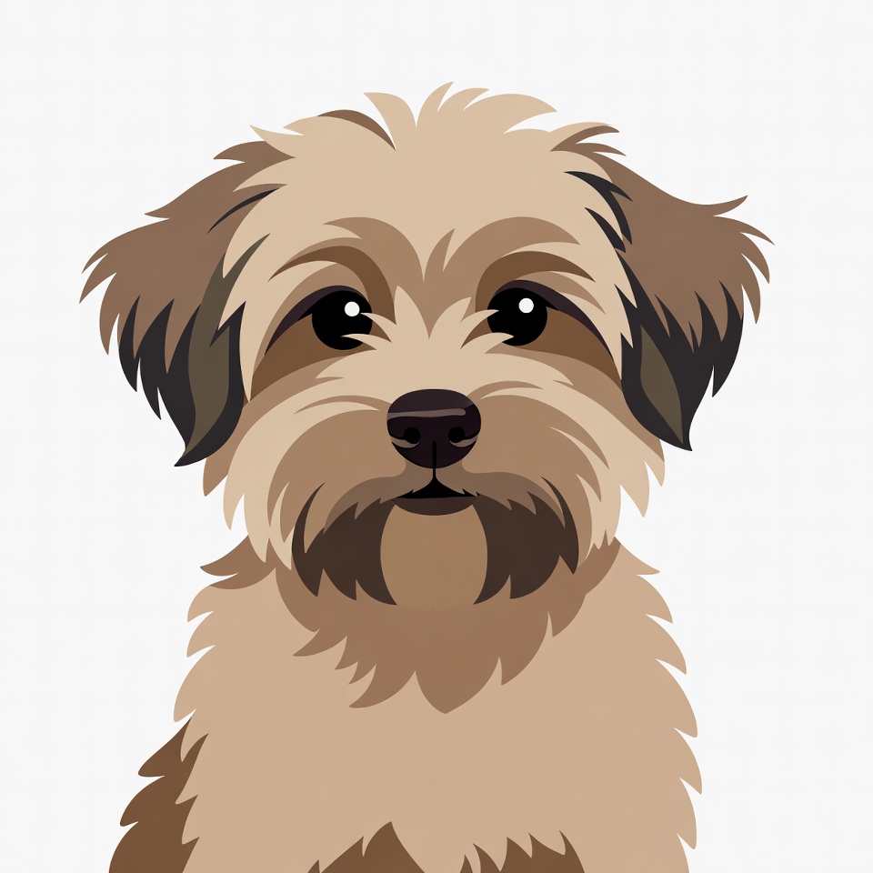Fluffy Brown Terrier Dog Illustration Fluffy Brown Terrier Dog Illustration