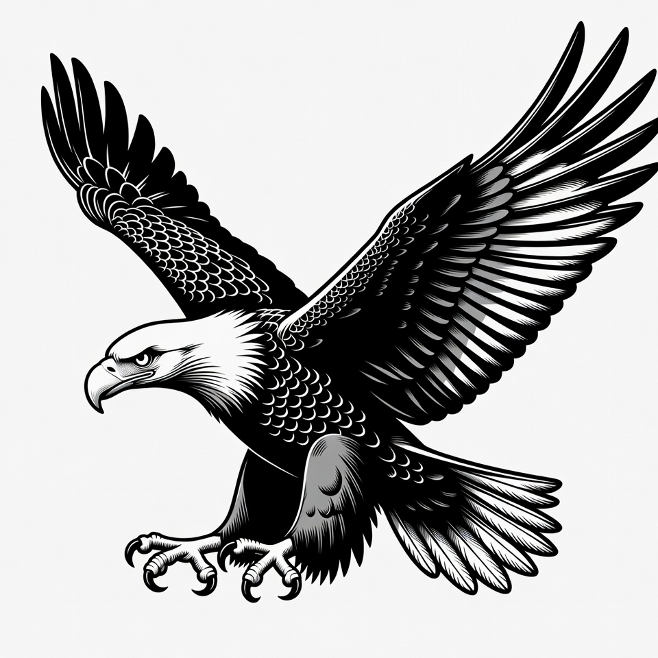 Bald eagle flying wings spread Bald eagle flying wings spread