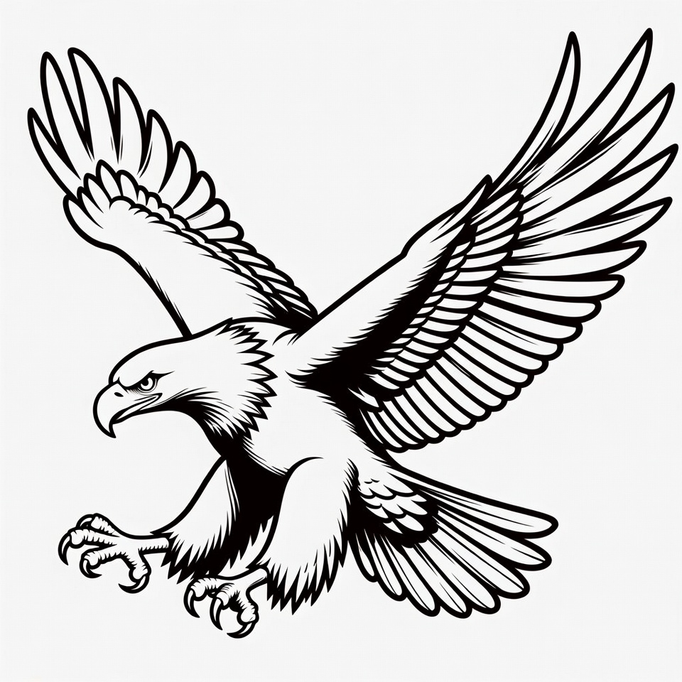 Bald Eagle Flying with Wings Spread Bald Eagle Flying with Wings Spread