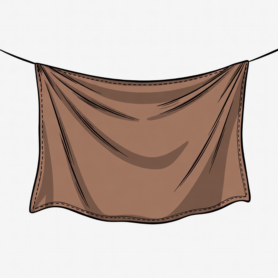 Brown cloth hanging on clothesline Brown cloth hanging on clothesline