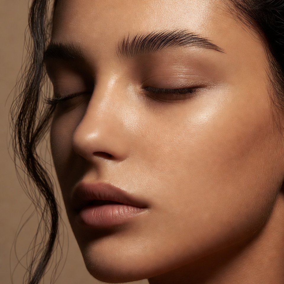 Closeup of woman's serene face Closeup of woman's serene face