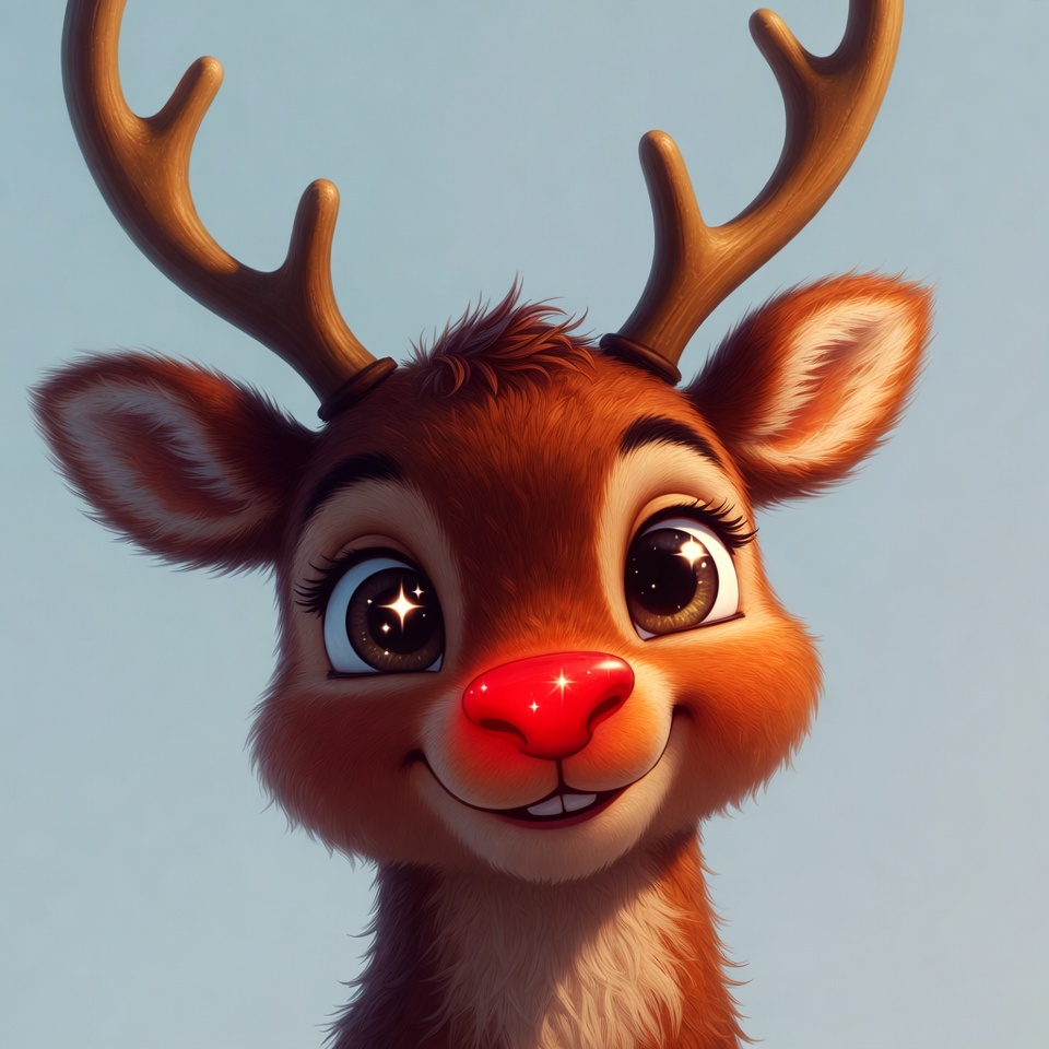 Cute Reindeer with Red Nose Cute Reindeer with Red Nose