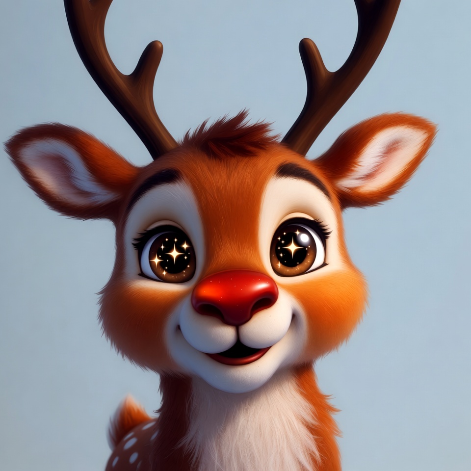 Cute Rudolph reindeer illustration Cute Rudolph reindeer illustration