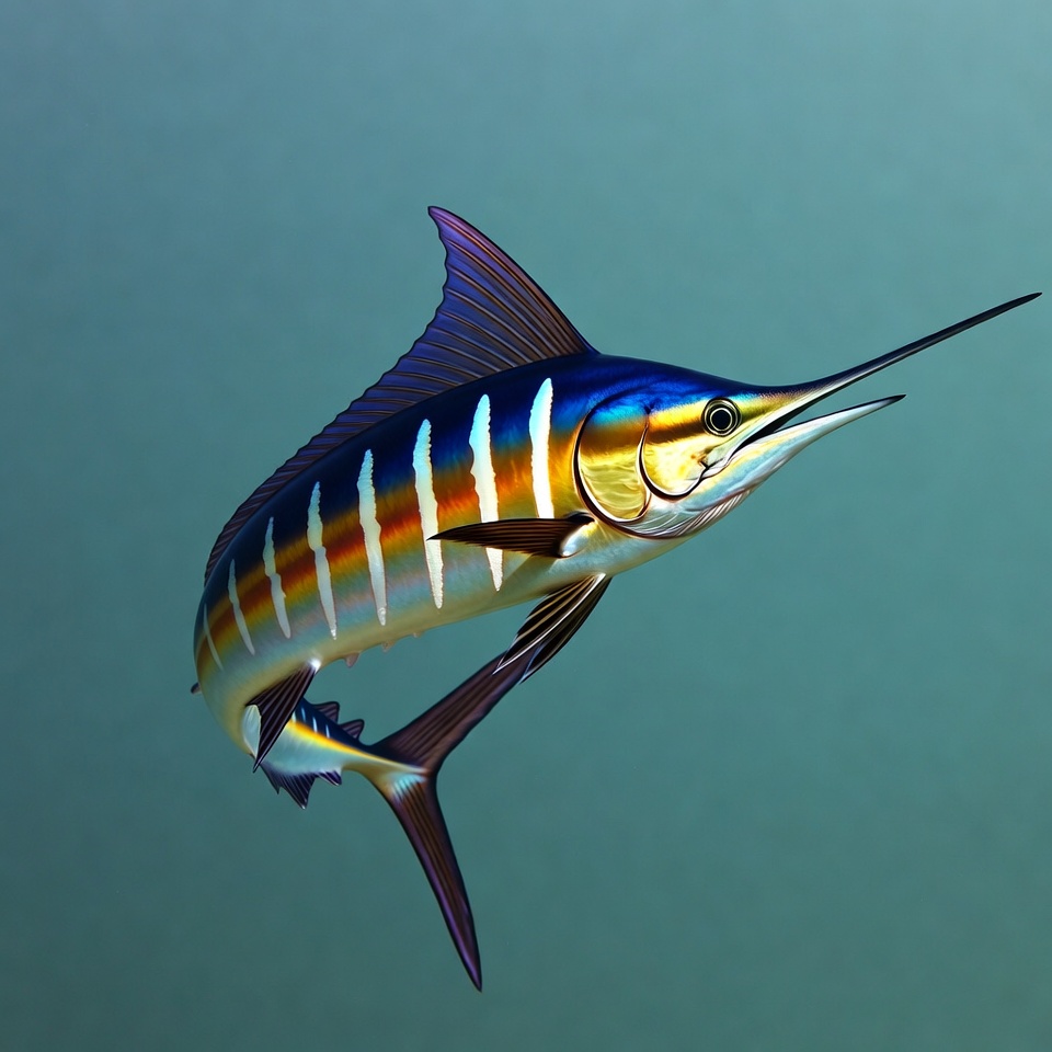 Blue Marlin Swimming Underwater Blue Marlin Swimming Underwater