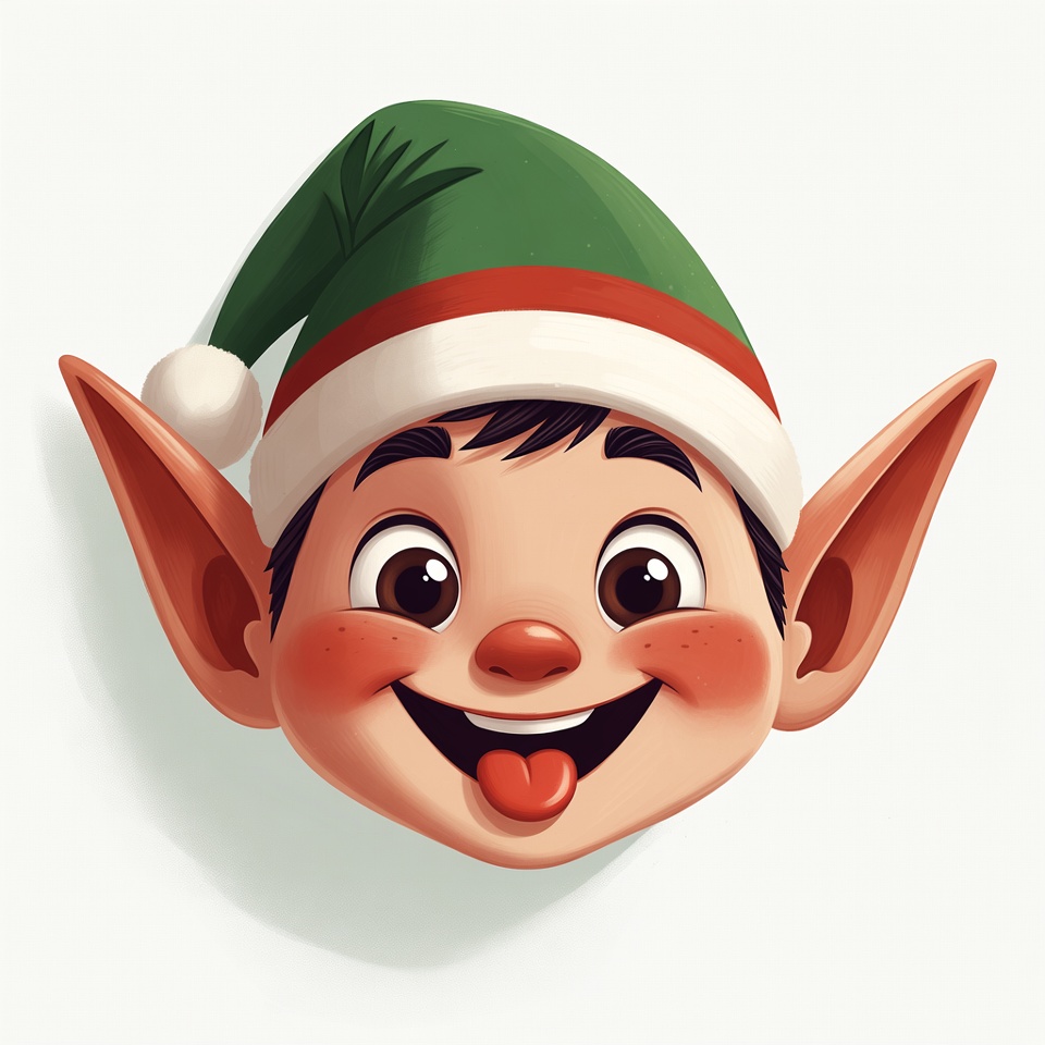 Smiling Cartoon Elf Face Smiling Cartoon Elf Face