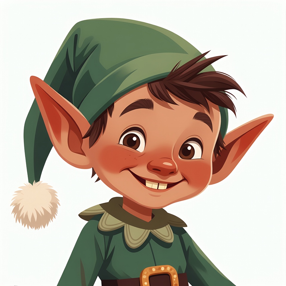 Smiling cartoon elf boy Smiling cartoon elf boy