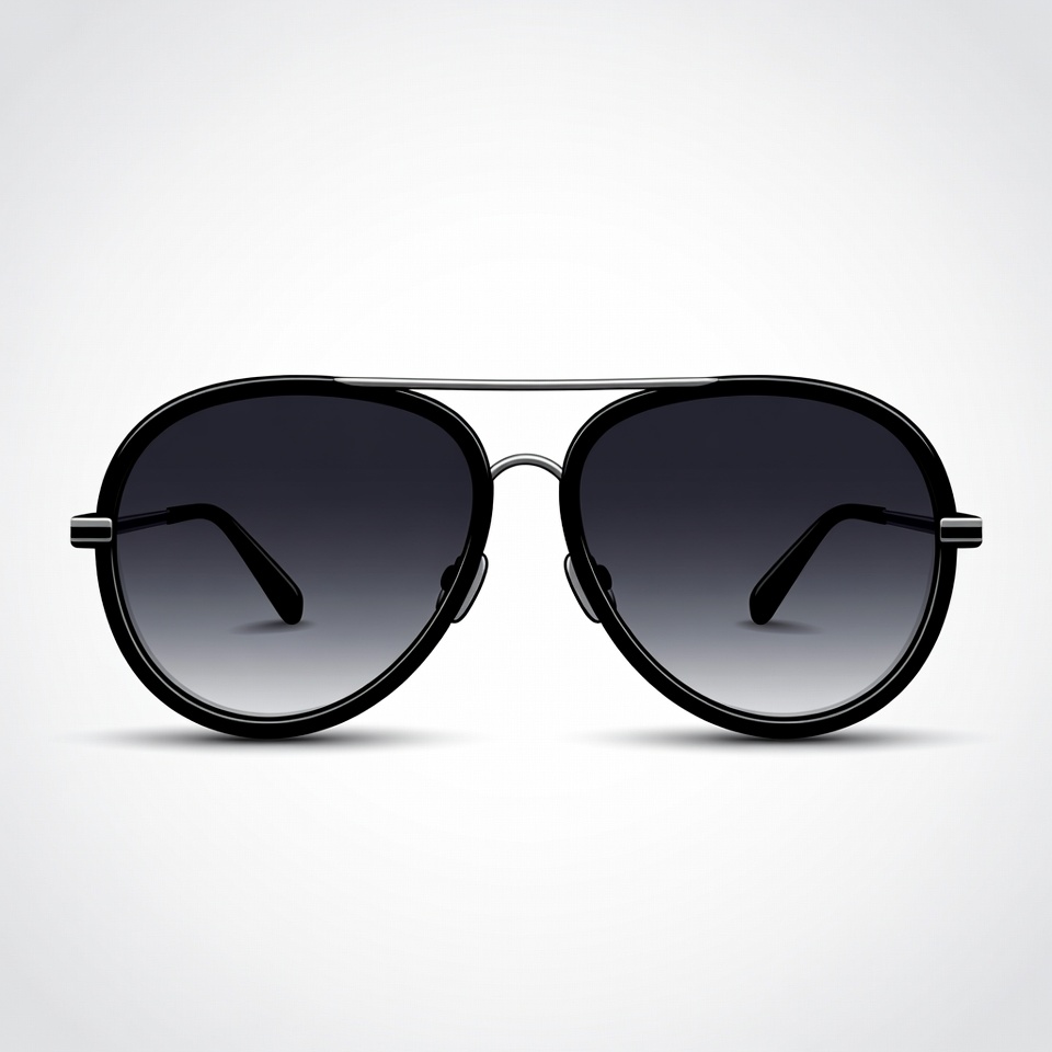 Black aviator sunglasses isolated Black aviator sunglasses isolated