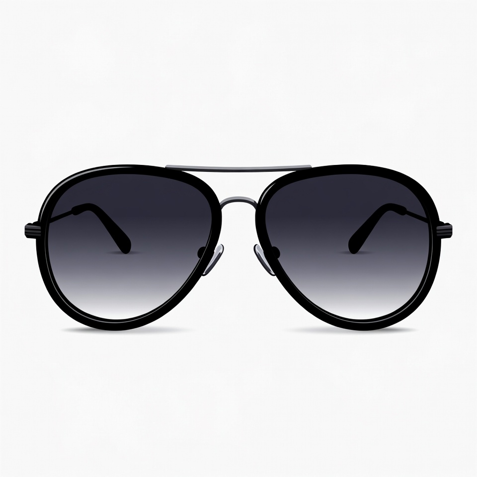 Black aviator sunglasses isolated Black aviator sunglasses isolated