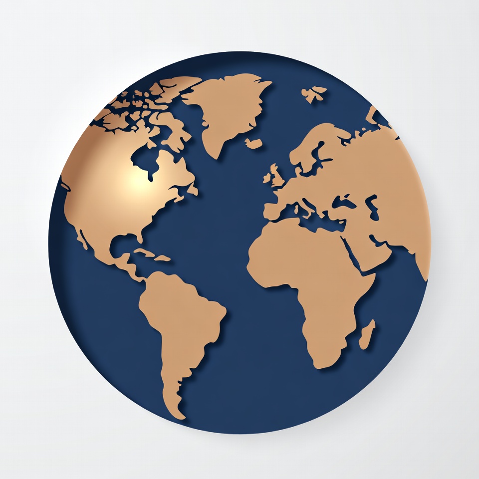 Golden Earth Globe Illustration Golden Earth Globe Illustration