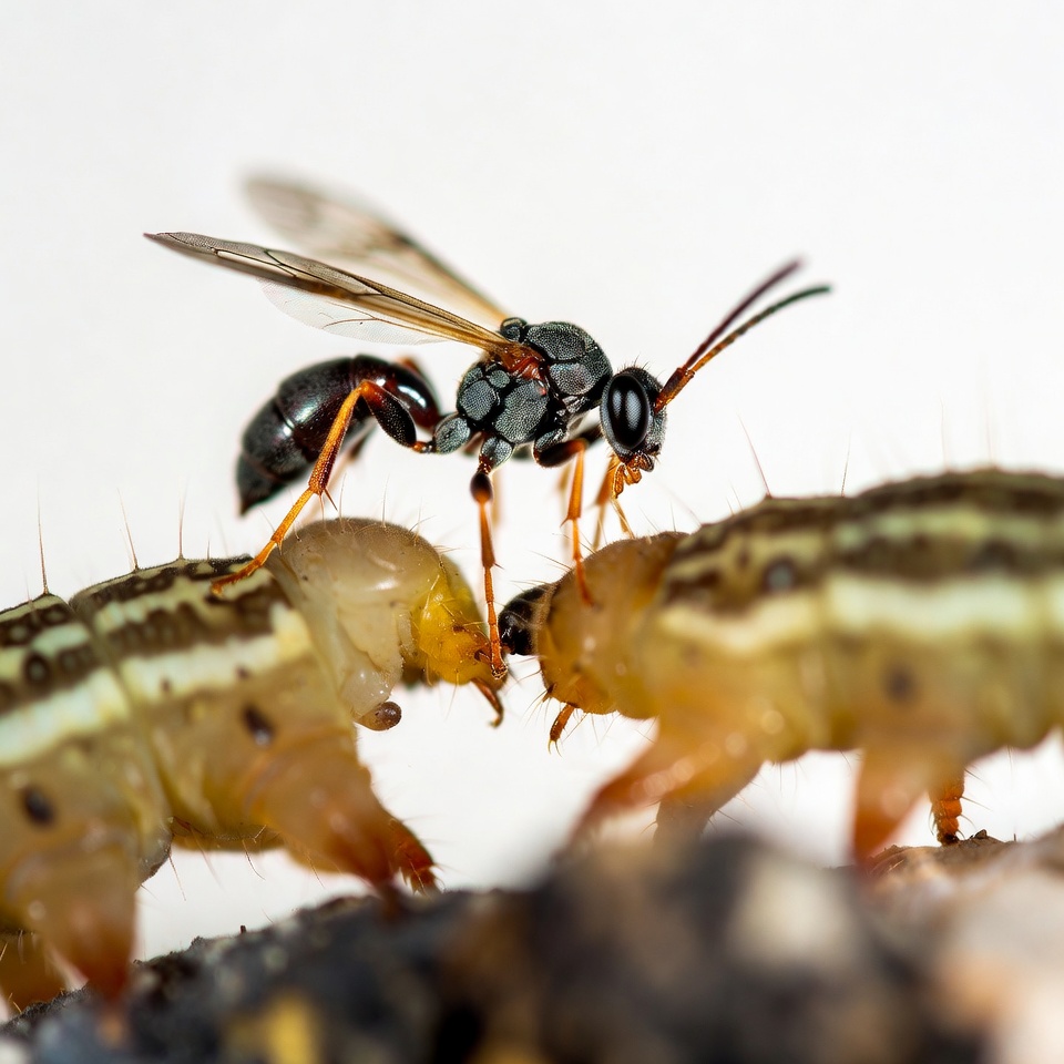 Wasp Feeding Caterpillars Wasp Feeding Caterpillars