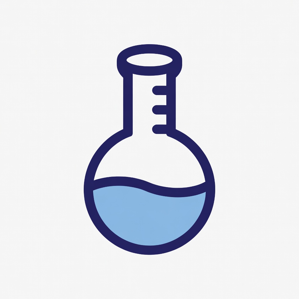 Blue Liquid Erlenmeyer Flask Icon Blue Liquid Erlenmeyer Flask Icon