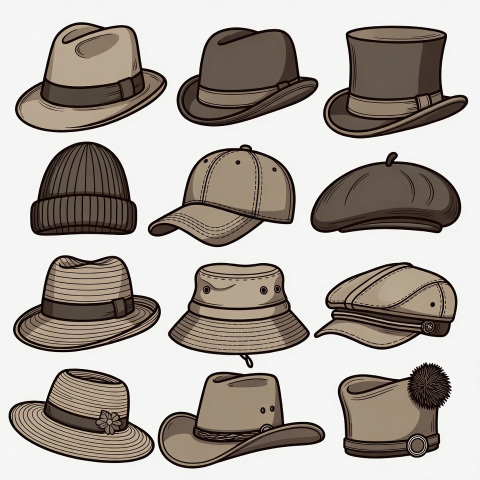 Variety of Sketch Hats Variety of Sketch Hats
