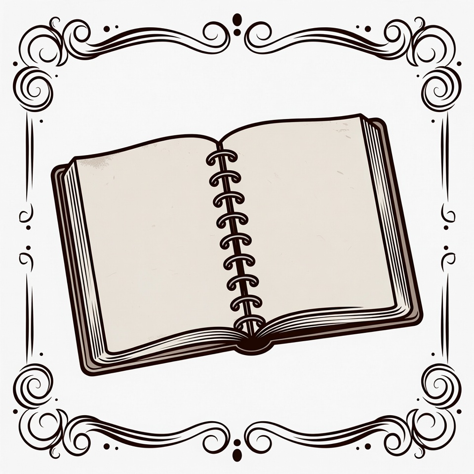 Open Blank Spiral Notebook Illustration Open Blank Spiral Notebook Illustration
