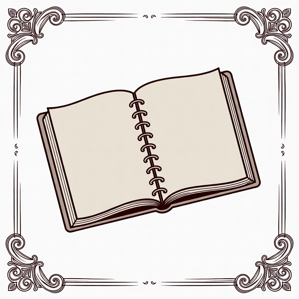 Open Spiral Notebook Ornate Frame Open Spiral Notebook Ornate Frame