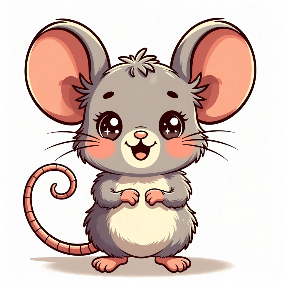 Cute cartoon mouse smiling Cute cartoon mouse smiling