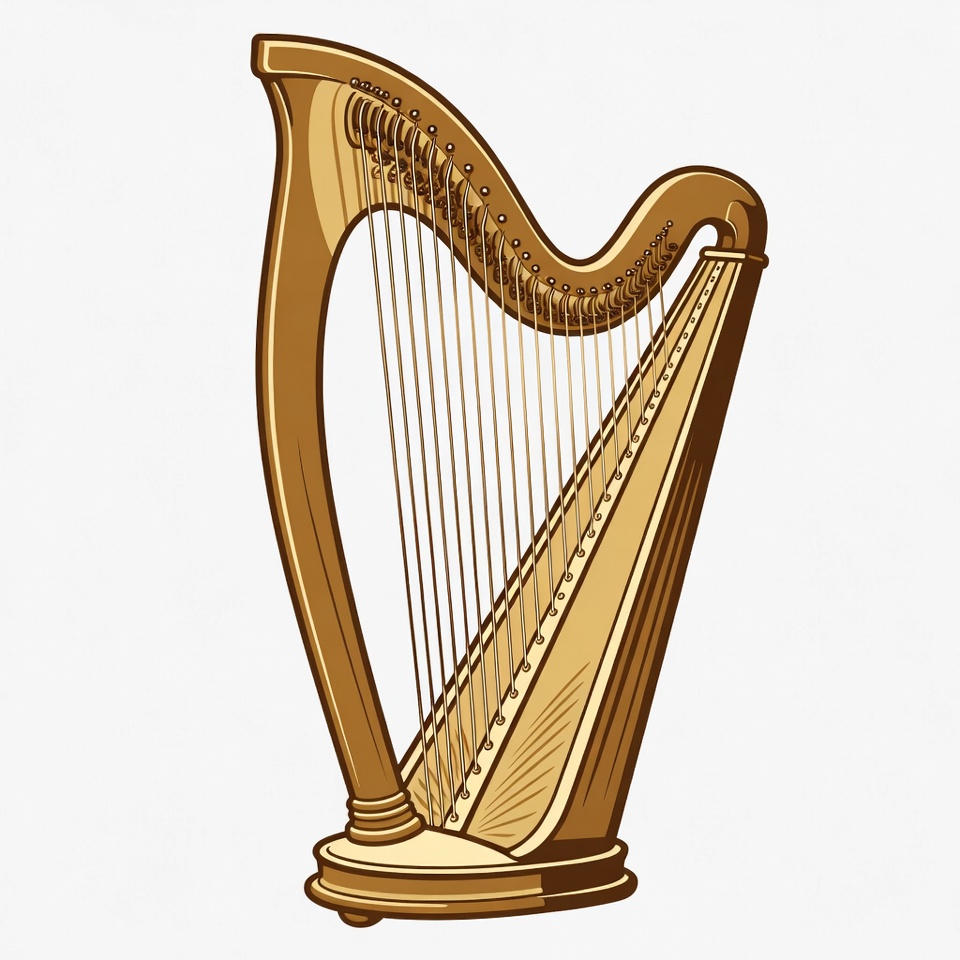 Golden Harp Illustration Golden Harp Illustration